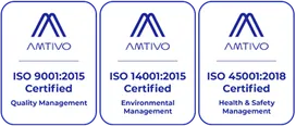 ISO 9001:2015, ISO 14001:2015, and ISO 45001:2018 Certified